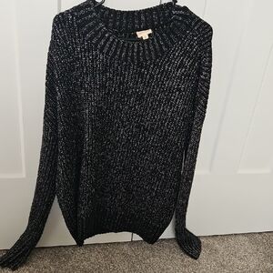 Hem & Thread Black And Silver Knit Sweater